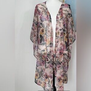 Vince Camuto Floral Sheer Cardigan - Multicolor
